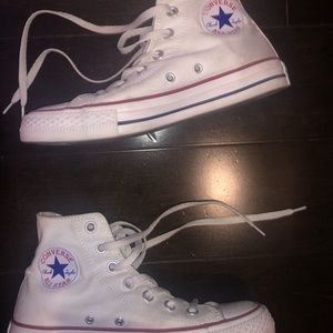 Worn White High-Top Converse